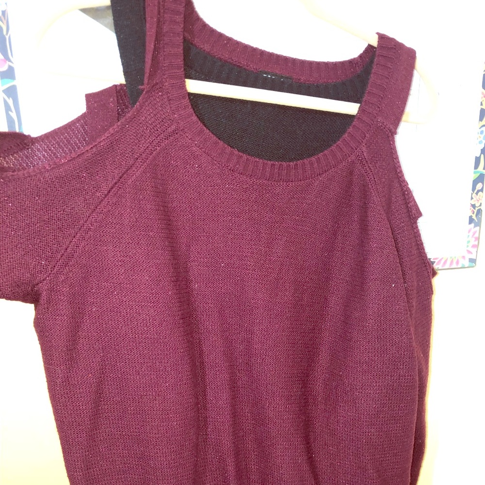 Cold shoulders sweater